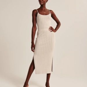 NWOT Abercrombie and Fitch Slim Ribbed High Rise Knit midi Skirt Size XL